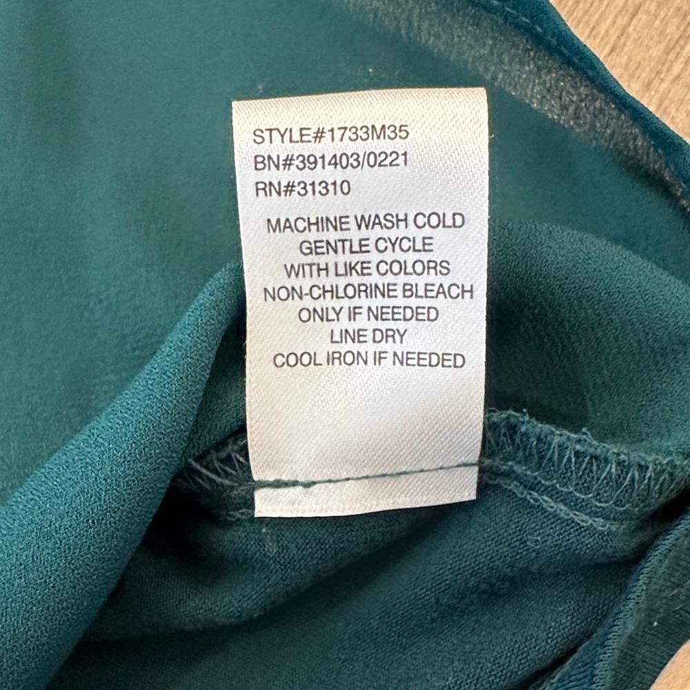 Fortune + Ivy Deep Teal Buttoned Blouse - Picture 6 of 8